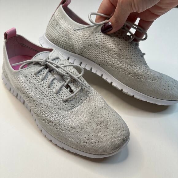 Cole Haan Zerogrand Stitchlite Gray Pink Wingtip Oxford Sneakers - Picture 3 of 8